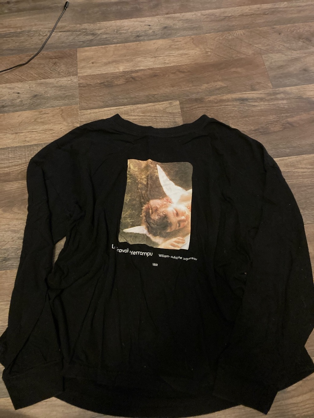 Forever 21 Black Long Sleeve Graphic Tee